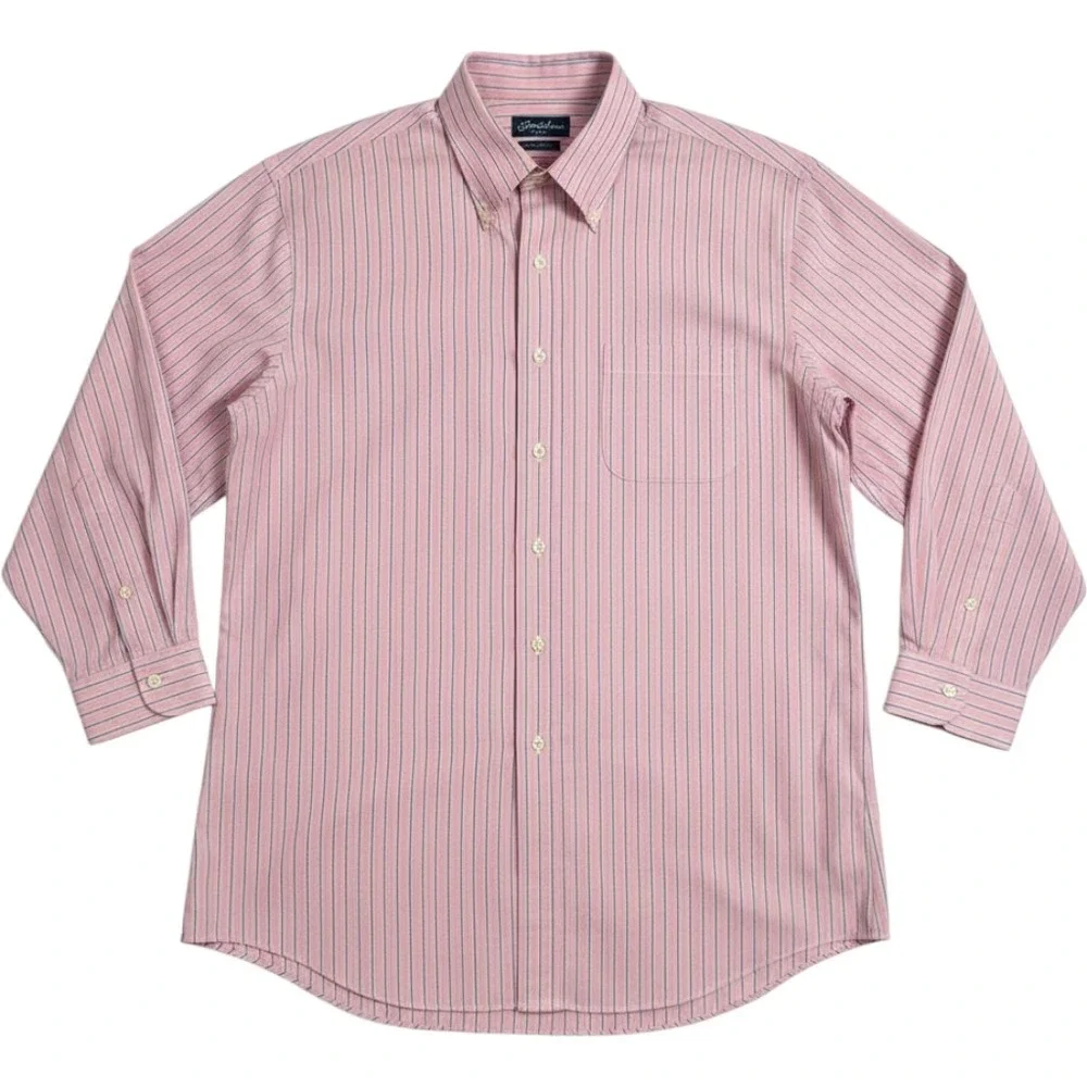 Brooks Brothers Mens Striped Button Down Shirt Slim Fit‎ Non Iron Dress Shirt